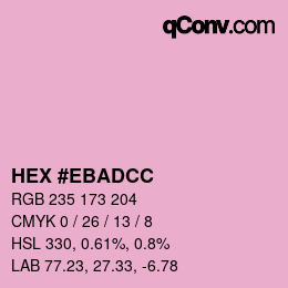 Color code: HEX #EBADCC | qconv.com