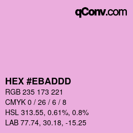 Color code: HEX #EBADDD | qconv.com
