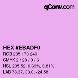 カラーコード: HEX #EBADF0 | qconv.com