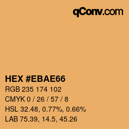 カラーコード: HEX #EBAE66 | qconv.com