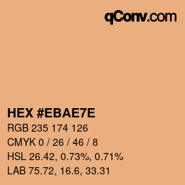 Color code: HEX #EBAE7E | qconv.com