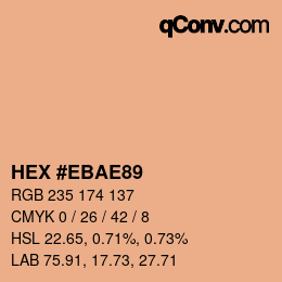 カラーコード: HEX #EBAE89 | qconv.com