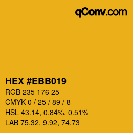 カラーコード: HEX #EBB019 | qconv.com