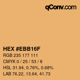 Farbcode: HEX #EBB16F | qconv.com