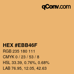 Color code: HEX #EBB46F | qconv.com