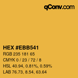 Color code: HEX #EBB541 | qconv.com