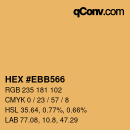 Farbcode: HEX #EBB566 | qconv.com