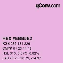 Color code: HEX #EBB5E2 | qconv.com
