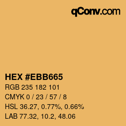 Farbcode: HEX #EBB665 | qconv.com