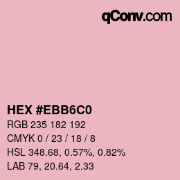 Farbcode: HEX #EBB6C0 | qconv.com