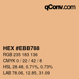 カラーコード: HEX #EBB788 | qconv.com