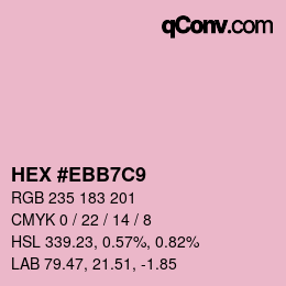 カラーコード: HEX #EBB7C9 | qconv.com