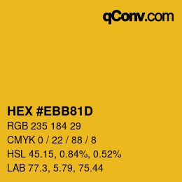 Farbcode: HEX #EBB81D | qconv.com