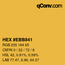 Código de color: HEX #EBB841 | qconv.com