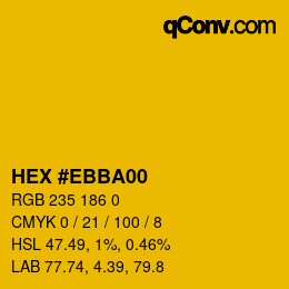 Color code: HEX #EBBA00 | qconv.com