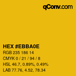 カラーコード: HEX #EBBA0E | qconv.com