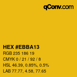 Color code: HEX #EBBA13 | qconv.com