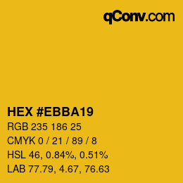 カラーコード: HEX #EBBA19 | qconv.com