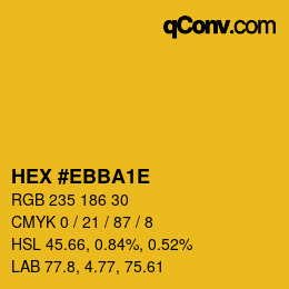 カラーコード: HEX #EBBA1E | qconv.com