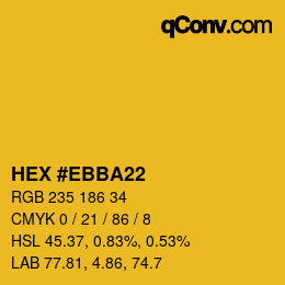 Color code: HEX #EBBA22 | qconv.com