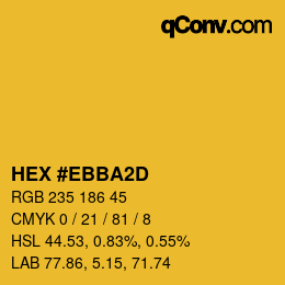 Código de color: HEX #EBBA2D | qconv.com