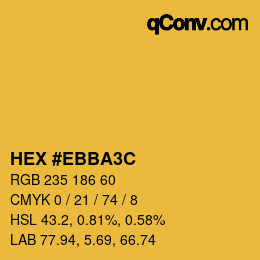 Color code: HEX #EBBA3C | qconv.com