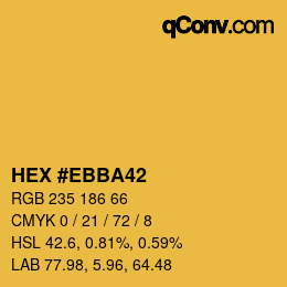 Color code: HEX #EBBA42 | qconv.com