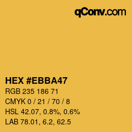 Color code: HEX #EBBA47 | qconv.com