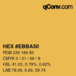 カラーコード: HEX #EBBA50 | qconv.com