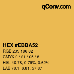 Color code: HEX #EBBA52 | qconv.com