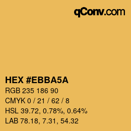 カラーコード: HEX #EBBA5A | qconv.com