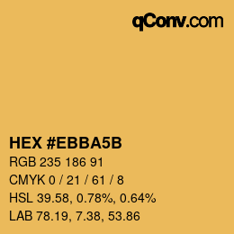 Color code: HEX #EBBA5B | qconv.com