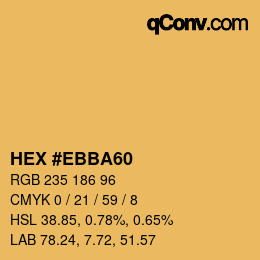 カラーコード: HEX #EBBA60 | qconv.com