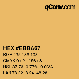 Farbcode: HEX #EBBA67 | qconv.com