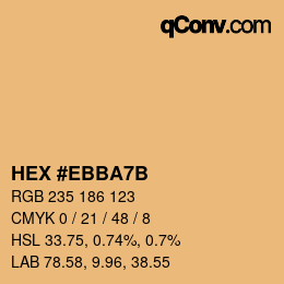 カラーコード: HEX #EBBA7B | qconv.com