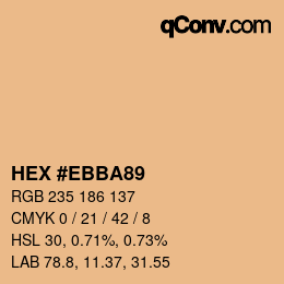 Color code: HEX #EBBA89 | qconv.com