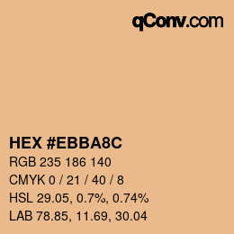 颜色代码: HEX #EBBA8C | qconv.com