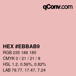 Farbcode: HEX #EBBAB9 | qconv.com