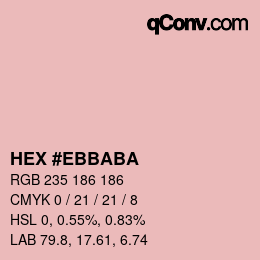 Color code: HEX #EBBABA | qconv.com