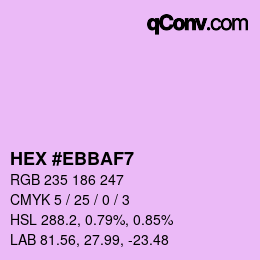 カラーコード: HEX #EBBAF7 | qconv.com