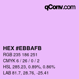 Color code: HEX #EBBAFB | qconv.com