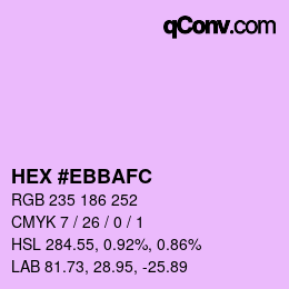 Color code: HEX #EBBAFC | qconv.com