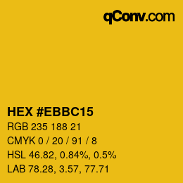 Color code: HEX #EBBC15 | qconv.com