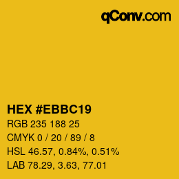 Color code: HEX #EBBC19 | qconv.com
