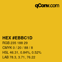 Color code: HEX #EBBC1D | qconv.com