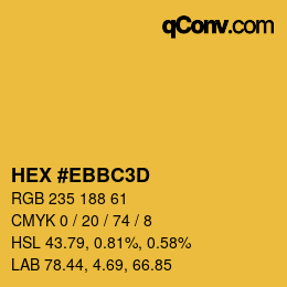 Color code: HEX #EBBC3D | qconv.com