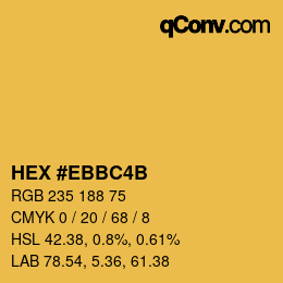Color code: HEX #EBBC4B | qconv.com