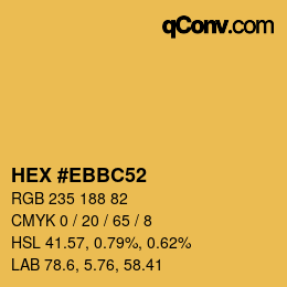 カラーコード: HEX #EBBC52 | qconv.com