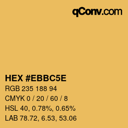 Código de color: HEX #EBBC5E | qconv.com
