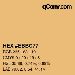 Color code: HEX #EBBC77 | qconv.com